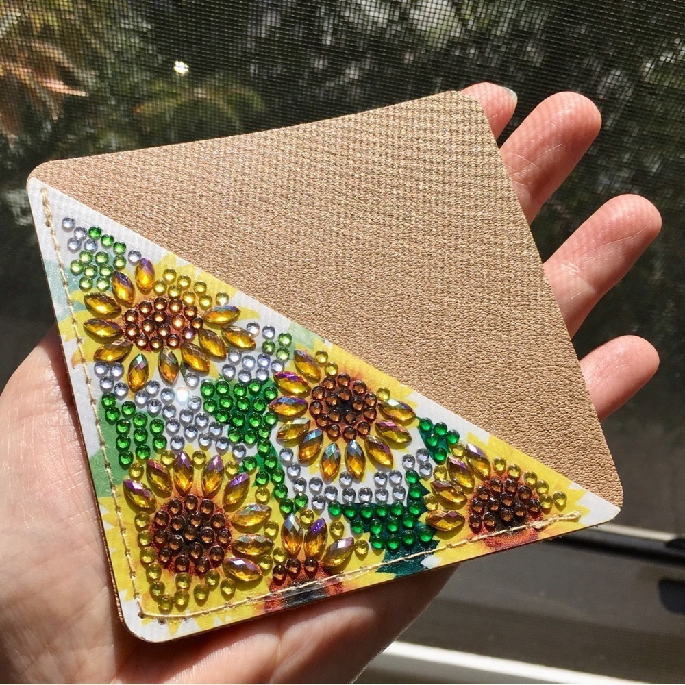 Diamond Art SUNFLOWERS 04 Corner Bookmark, Colorful, Sparkly, Bling - Picture 6 of 17